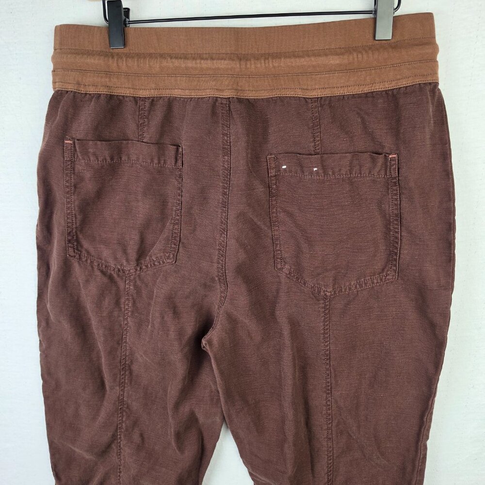 Anthropologie The Nomad Jogger Pants Linen Brown High Waist sz L Boho Lagenlook - Picture 12 of 14